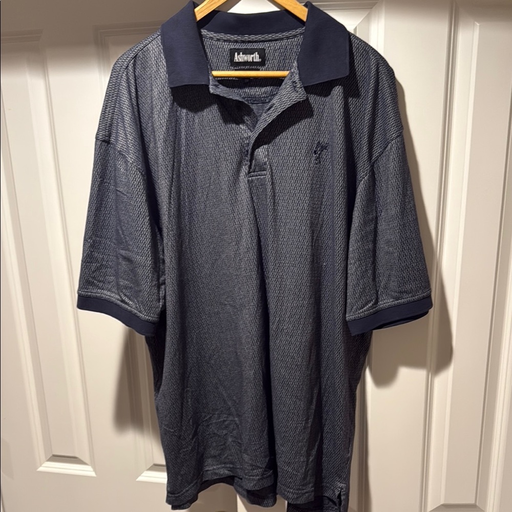 Ashworth Men's Blue Polo Shirt